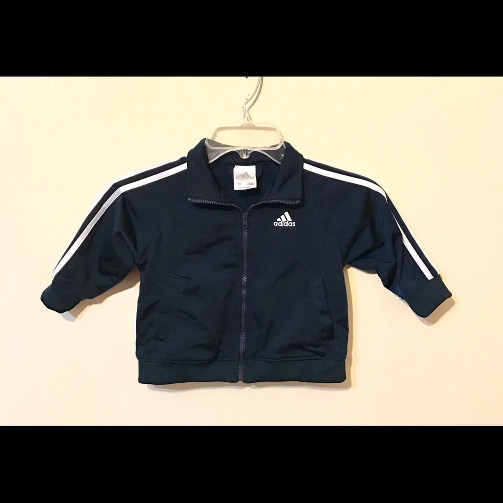 Adidas Baby Training Jacket Navy Blue White Size 12M EUC